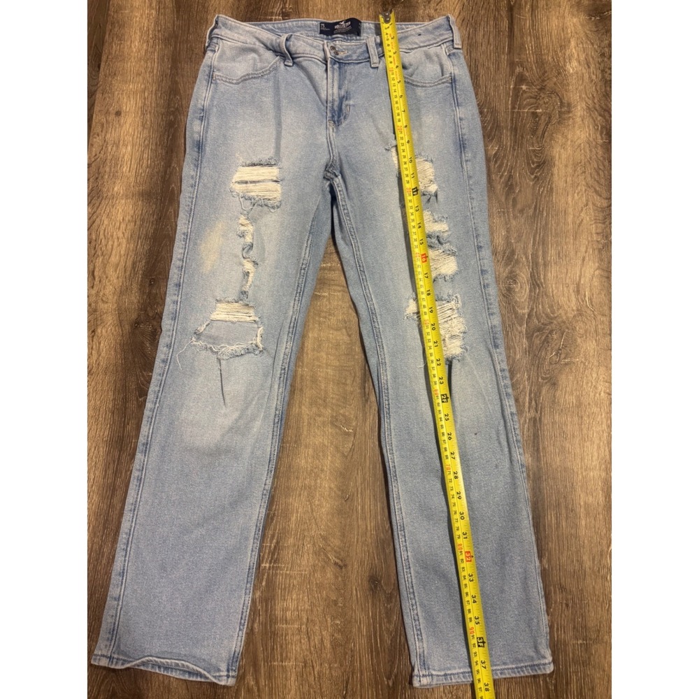 Hollister Low-Rise Boyfriend Jeans Light Wash Distressed Vintage Stretch 7S W28 - Picture 7 of 10